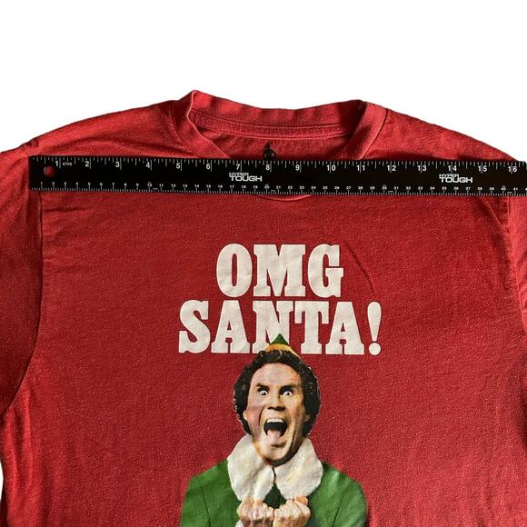 Elf “OMG Santa, I Know Him!” Red t-shirt size Medium, Christmas festive holiday - Picture 5 of 7